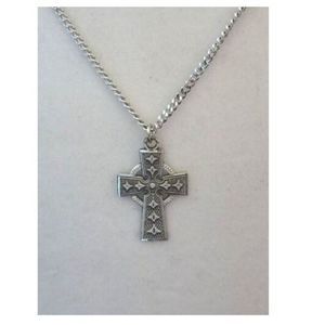 New Celtic Cross with 24" Chain - Sterling Silver